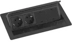 Evoline Flip Top Push Data M Steckdosenleiste, 2 Freie Modulpl&auml;tzen, Schwarz