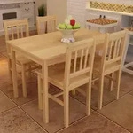 Vidaxl - Esstisch Holztisch Mit 4 Holzst&uuml;hlen Esszimmerset Essgruppe