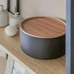 Aufbewahrungsbox Yamazaki Rin Stapelbar Holzdeckel