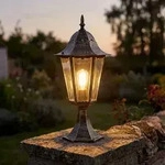 Wegeleuchte Sockelleuchte Gartenleuchte Ip44 Bronze Aluminium Klarglas H 49 Cm