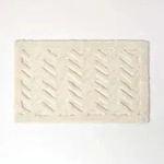 Rutschfeste Hochflor-badematte Mit Chevron-muster, Wei&szlig; - Homescapes