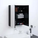 Bad-spiegelschrank 60x15x75 Cm Mdf Gl&auml;nzendes Schwarz Vidaxl