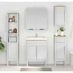 Vidaxl Bathroom Tall Cabinet With Shelf Floro White 35 X 30 X 160 Cm