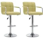 Barhocker 2 Stk. Gr&uuml;n Stoff Vidaxl