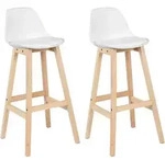 2 X Barhocker 2er Set Barstuhl Aus Kunststoff Holz Mit Lehne Design Stuhl
