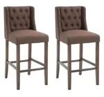 Clp - 2er Set Barhocker Cassandra Stoff Braun Antik-dunkel