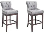Clp - 2er Set Barhocker Lakewood Stoff Hellgrau Antik