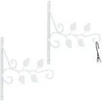 Relaxdays - Blumenampel Halterung Mit Blattmotiv, 2er Set, Wandmontage, Hxbxt: 30 X