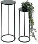 Dandibo Blumenhocker Metall Schwarz Rund Blumenst&auml;nder Beistelltisch 96316 2er...