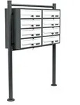 Wiltec - 8er Briefkastenanlage Wei&szlig;/anthrazit 270 X 898 X 1500 Mm,...