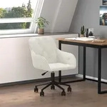 B&uuml;rostuhl Drehbar Creme Samt - Vidaxl