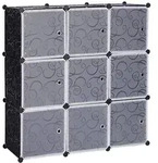 Diy Kleiderschrank Mit T&uuml;r, 9 F&auml;cher Schwarz - Woltu