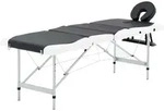 Vidaxl 4-zone Foldable Massage Table Aluminium Black And White