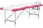 Massageliege Klappbar 4-zonen Aluminiumgestell Wei&szlig; Und Rosa Vidaxl146458