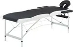 Vidaxl 2-zone Foldable Massage Table Aluminium Black And White