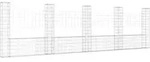 Gabionenkorb U-form Mit 5 S&auml;ulen Eisen 500x20x150 Cm Vidaxl
