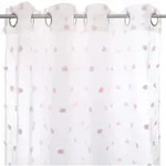 Atmosphera - Kindervorhang Pompoms - Wei&szlig; Und Rosa 140 &times; 240 Cm Cr&eacute;ateur