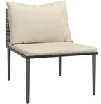 Garten-mittelsofa Mit Kissen Grau Poly Rattan Vidaxl