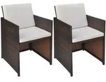 Gartenst&uuml;hle 2 Stk. Mit Polstern Und Kissen Poly Rattan Braun Vidaxl