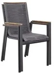 Devries 2x ""montana"" Stapelsessel Gartenstuhl Teakholz Anthrazit 55 X 66 X 87...