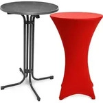 Outdoor Stehtisch Bellini, Klappbar, &Oslash;70cm, Grau, Mit Husse