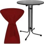 Outdoor Stehtisch Sylt, Klappbar, &Oslash;80cm, Bordeaux, Mit Husse