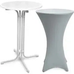 Outdoor Stehtisch Bellini, Klappbar, &Oslash;80cm, Silber, Mit Husse
