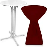 Outdoor Stehtisch Bellini, Klappbar, &Oslash;60cm, Bordeaux, Mit Husse