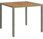 Gartentisch Grau 90 X 90 X 75 Cm Poly-rattan Vidaxl