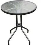 Mojawo - Bistrotisch Rund Mit Glasplatte Grau 60x70cm-mmc330850dg-1