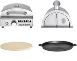Allgrill Multi-kulti Set 4 Z&uuml;ndgesichert - Gasgrill + Pizzahaube + Pizzastein +