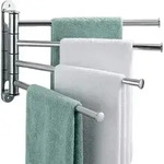 Relaxdays Handtuchhalter Wand, 4 Bewegliche Stangen, Hbt: 23 X 32,5 X 3 Cm,