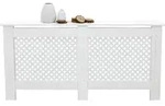 Ecd Germany Heizk&ouml;rperverkleidung Mit Wabenmuster 152x19x82 Cm Wei&szlig; Aus Mdf