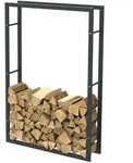 Hhwpf0026 Holzablage Aus Schwarzem Stahl 150x100x25cm, Rack F&uuml;r Brennholz,