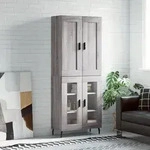 Highboard Grau Sonoma 69,5x34x180 Cm Holzwerkstoff Vidaxl