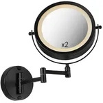 Design Badezimmerspiegel Schwarz Inkl. Led Verstellbar Ip44 - Vicino