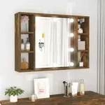 Spiegelschrank Mit Led R&auml;uchereiche 76x15x55 Cm - Vidaxl