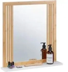 Relaxdays - Badspiegel Mit Ablage, Bambus & Mdf, Rechteckig, Hxbxt: 56,5 X 54 X...