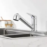 Einhebel Chrom K&uuml;chenarmatur Ausziehbar 2 Strahlarten 360&deg; Schwenkbar