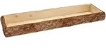 Holz Deko Tablett Mit Rinde Rechteckig Gro&szlig; - 48 X 17 Cm - Kerzentablett Natur...