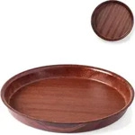Serviertablett In Holzoptik, Rund, Mahagoni, ⌀420x(h)30mm - Hendi
