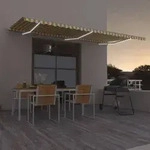 Automatische Markise Mit Led & Windsensor 600x300 Cm Gelb/wei&szlig; Vidaxl