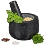 Relaxdays - Granit M&ouml;rser Mit St&ouml;&szlig;el, Robust & Langlebig, Gew&uuml;rze, Kr&auml;uter,