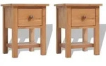 Nachttische 2 Stk. 36x30x47 Cm Massivholz Eiche Vidaxl