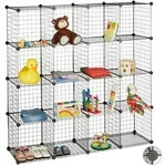 Relaxdays - Steckregal Drahtgitter, 16 F&auml;cher, Offenes Regalsystem, W&uuml;rfel 35...