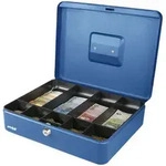 Hmf - 10019-05 Geldkassette M&uuml;nzeinsatz Scheinf&auml;cher, 30 X 24 X 9 Cm, Blau