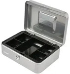 Hmf - 10125-09 Geldkassette M&uuml;nzeinsatz, 25 X 18 X 9,5 Cm, Silber