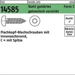 Iso 14585 Form Ce Flachkopf-blechschraube Vg 6,3x80 Stahl Galvanisch Verzinkt Tx M.