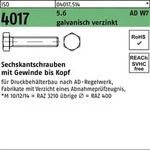 Sechskantschraube Iso 4017 Vg M 10 X 60 5.6 Ad W7 Galvanisch Verzinkt