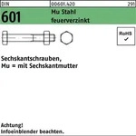 Din 601/iso 4016 Sechskant-schaftschraube M20x50 Stahl 4.6 Feuerverzinkt M....